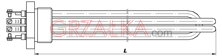 Grzałka 6000W (3 x 2000W) / 230V / L 400mm / 1 ½” / Cu-Ni