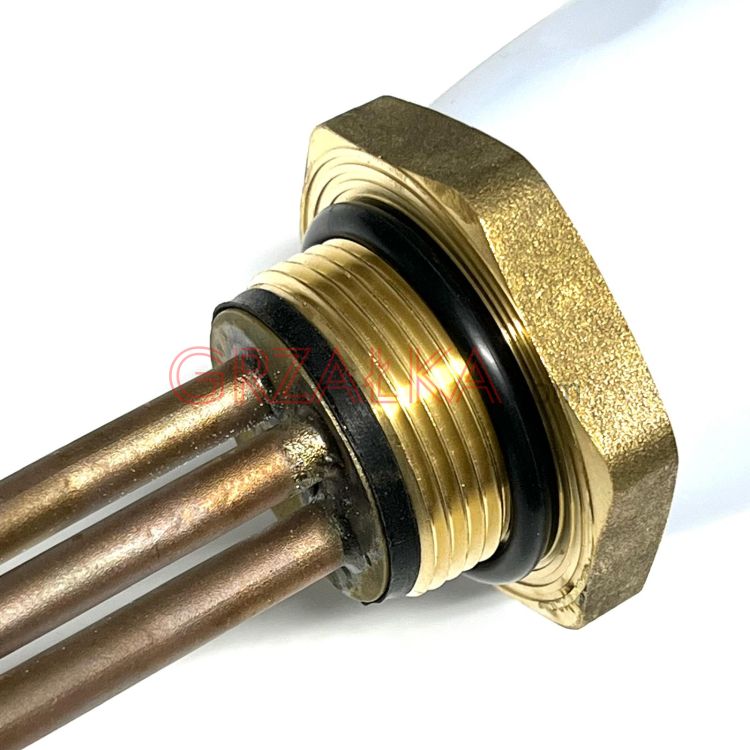 50207412 Grzałka izolowana z termostatem 3000W 230V L360mm 1¼" Cu